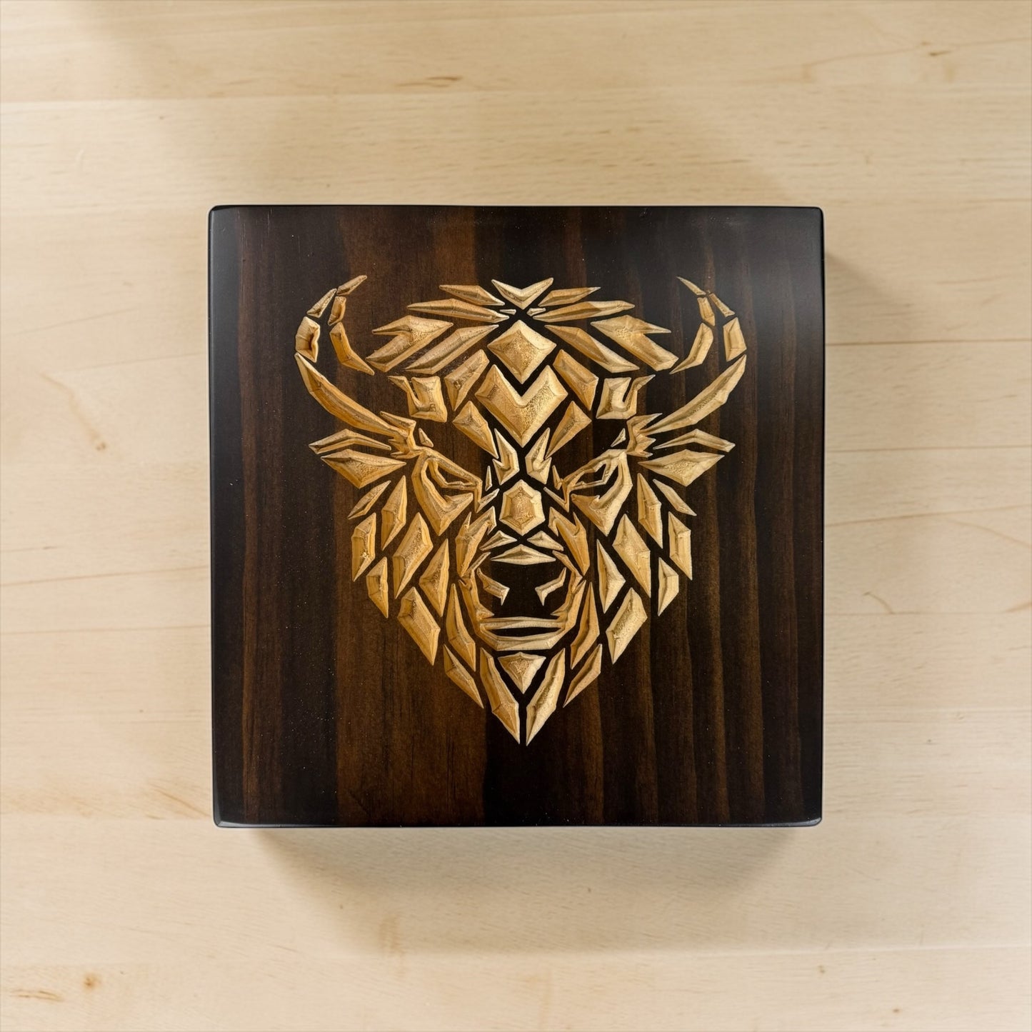 Geometric Bison Wall Art – Timber Apex Collection