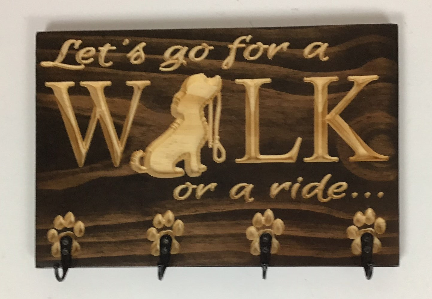 Dog Sign-Lets go for a Walk or a ride with Hooks