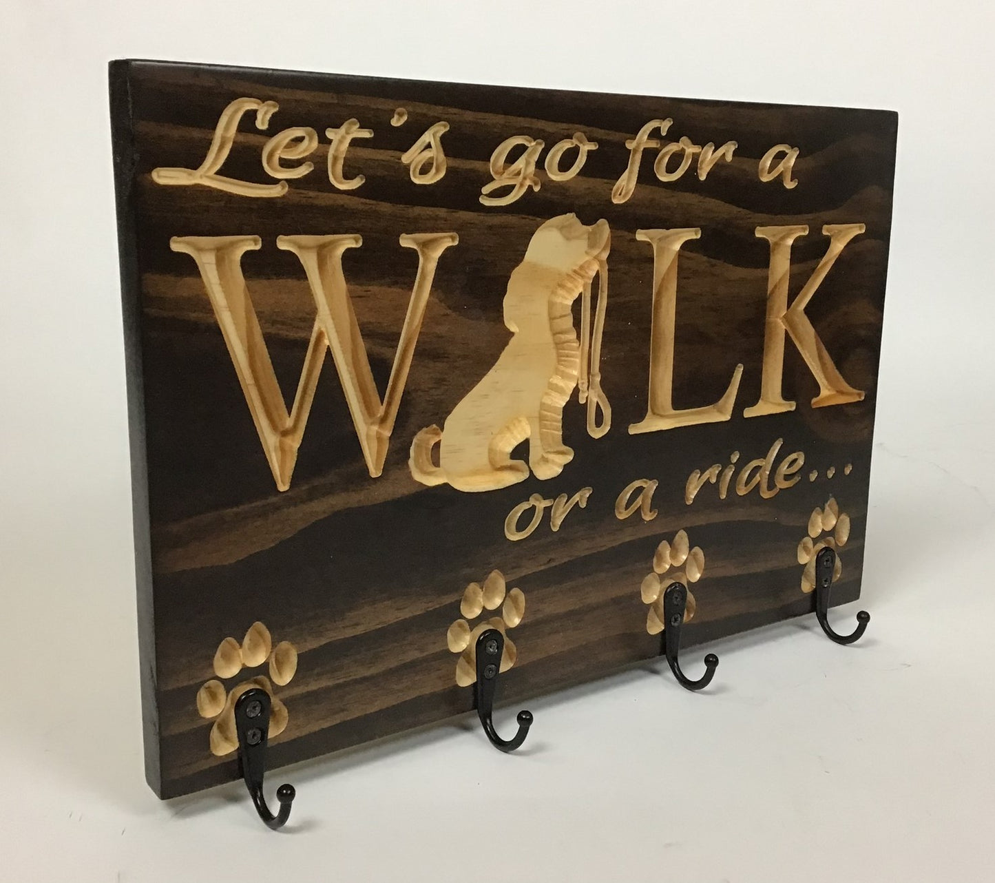 Dog Sign-Lets go for a Walk or a ride with Hooks