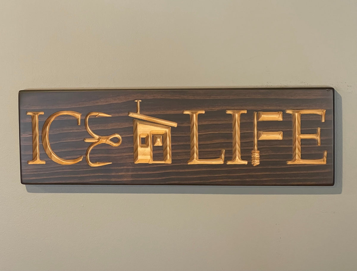 Rustic Sign Ice Ice Life – CARVEDN - Wood Signs