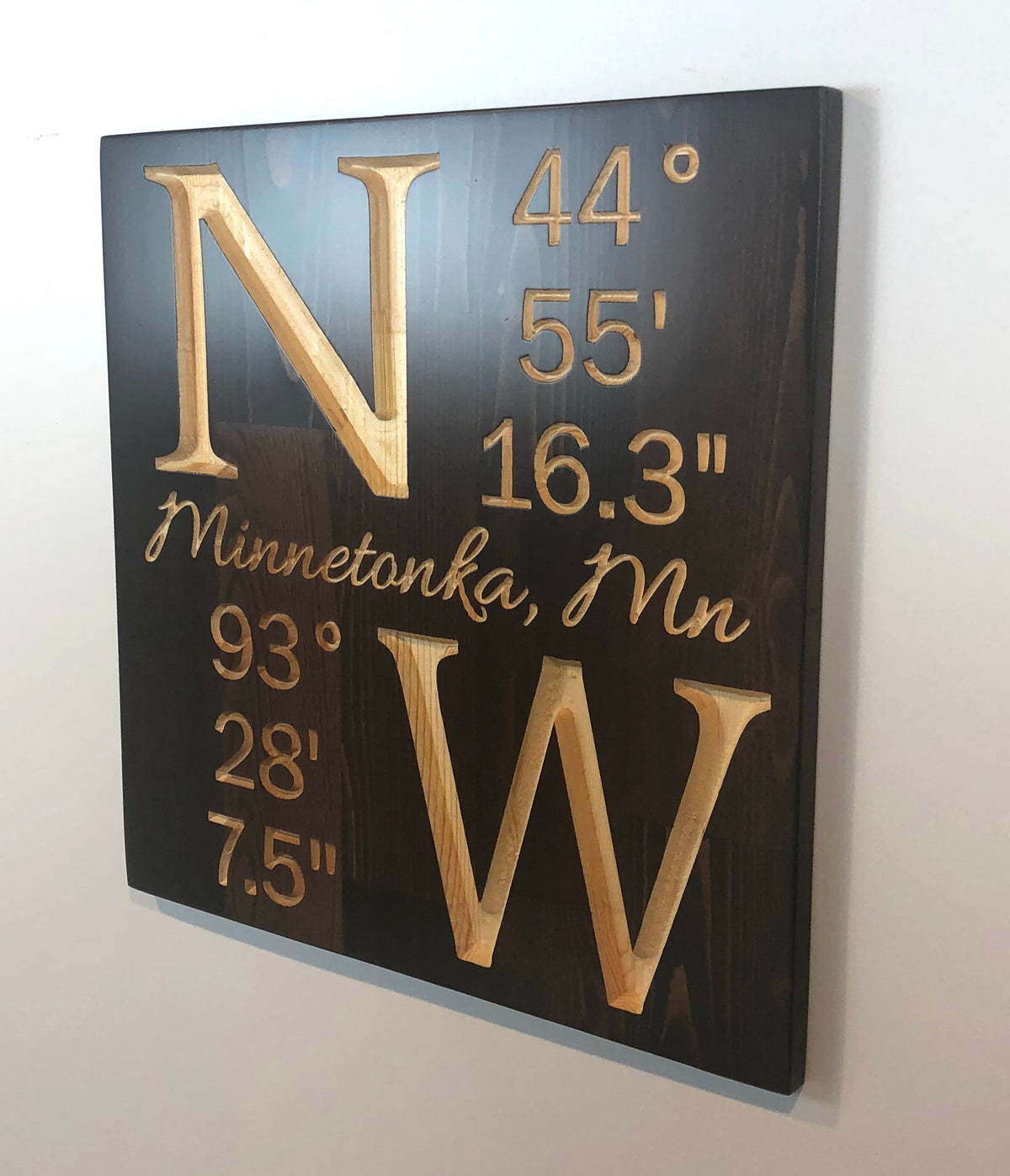 Lat Sign Latitude Longitude Customizable Sign β CARVEDN - Wood Signs